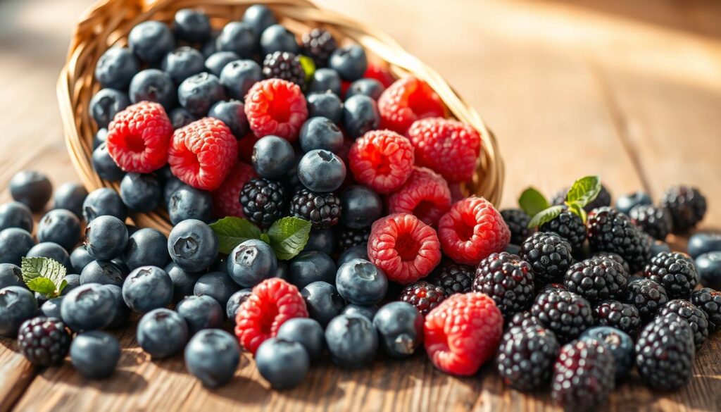 fresh berries and antioxidants