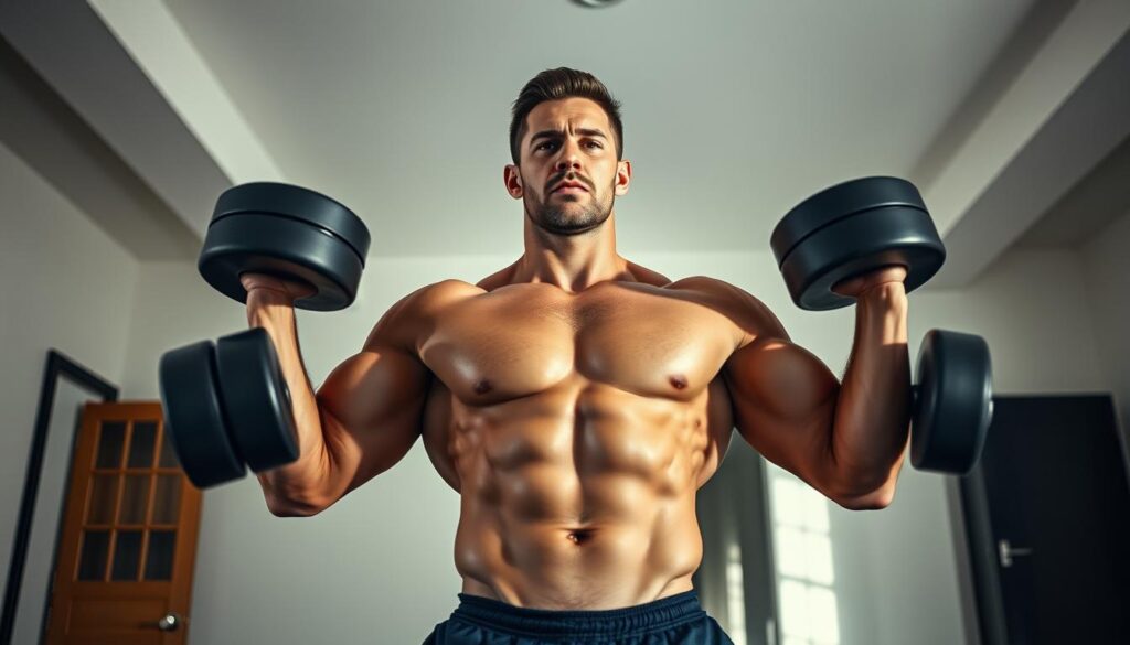 strength training with dumbbells