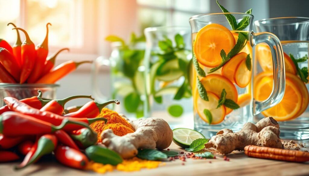 metabolism-boosting spices and hydration tips